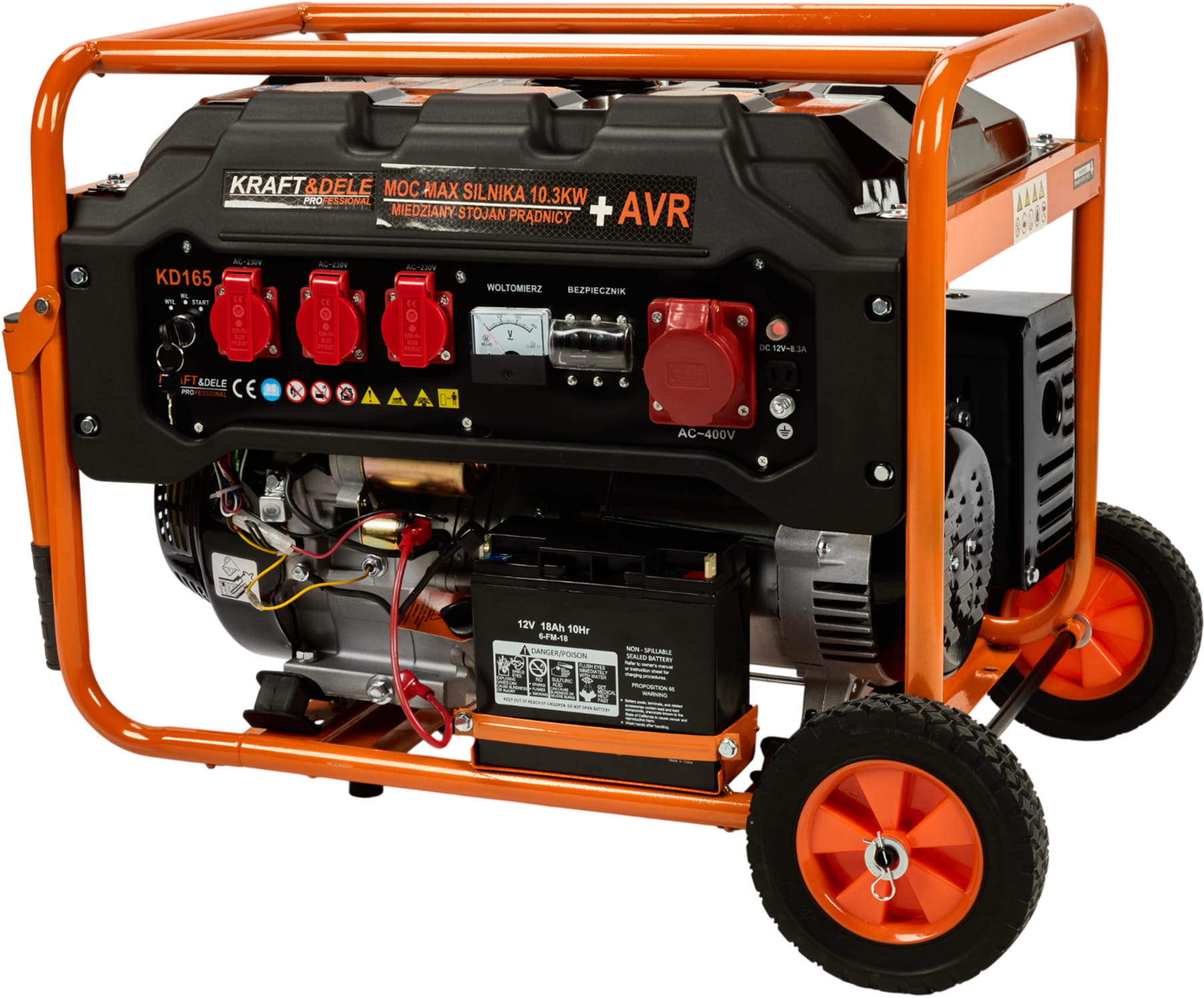 Generátor proudu 5500W 12/230V/380V KD165
