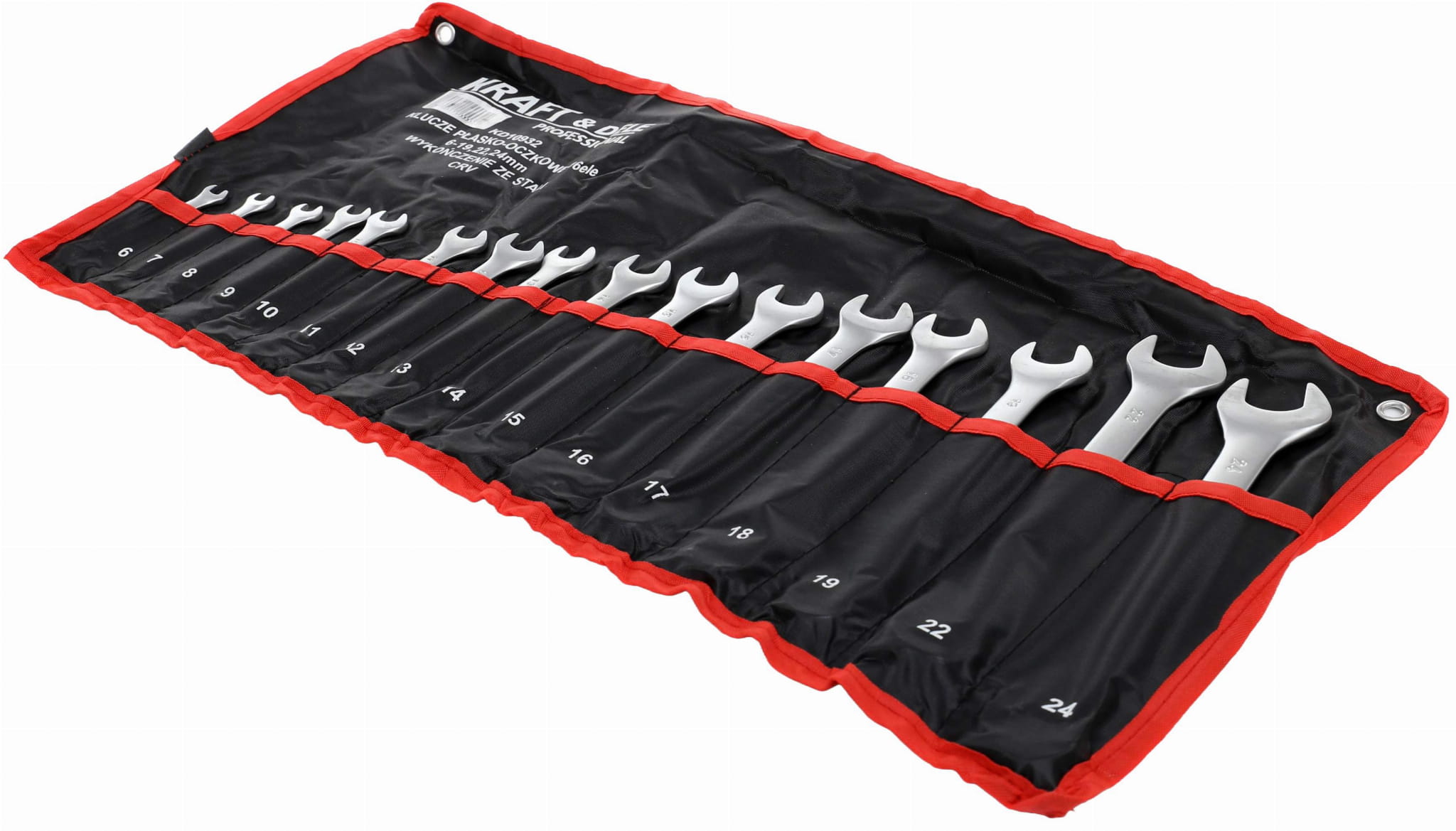 OČKOPLOCHÉ KLÍČE 16ks CRV 6-24mm KD10932