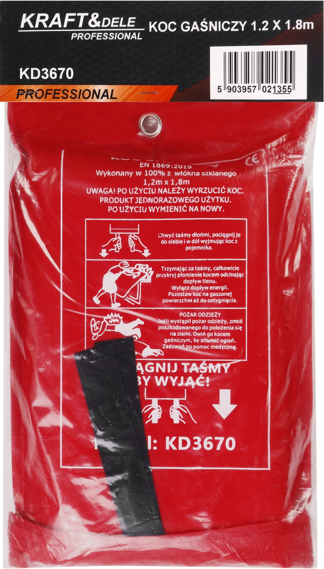 Hasicí deka 1,2x1,8M skelné vlákno KD3670