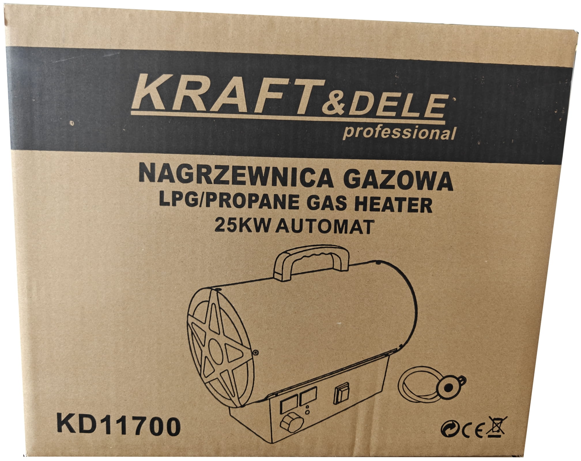 Plynový ohřívač 25kW + Termostat + Reduktor KD11700