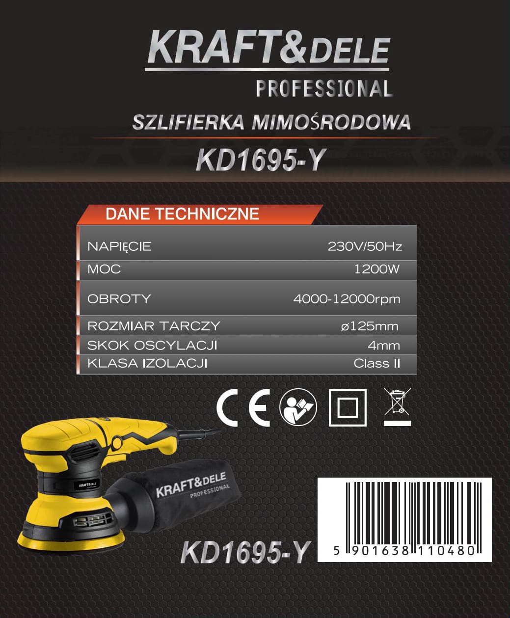 Excentrická bruska 1200W KD1695-Y