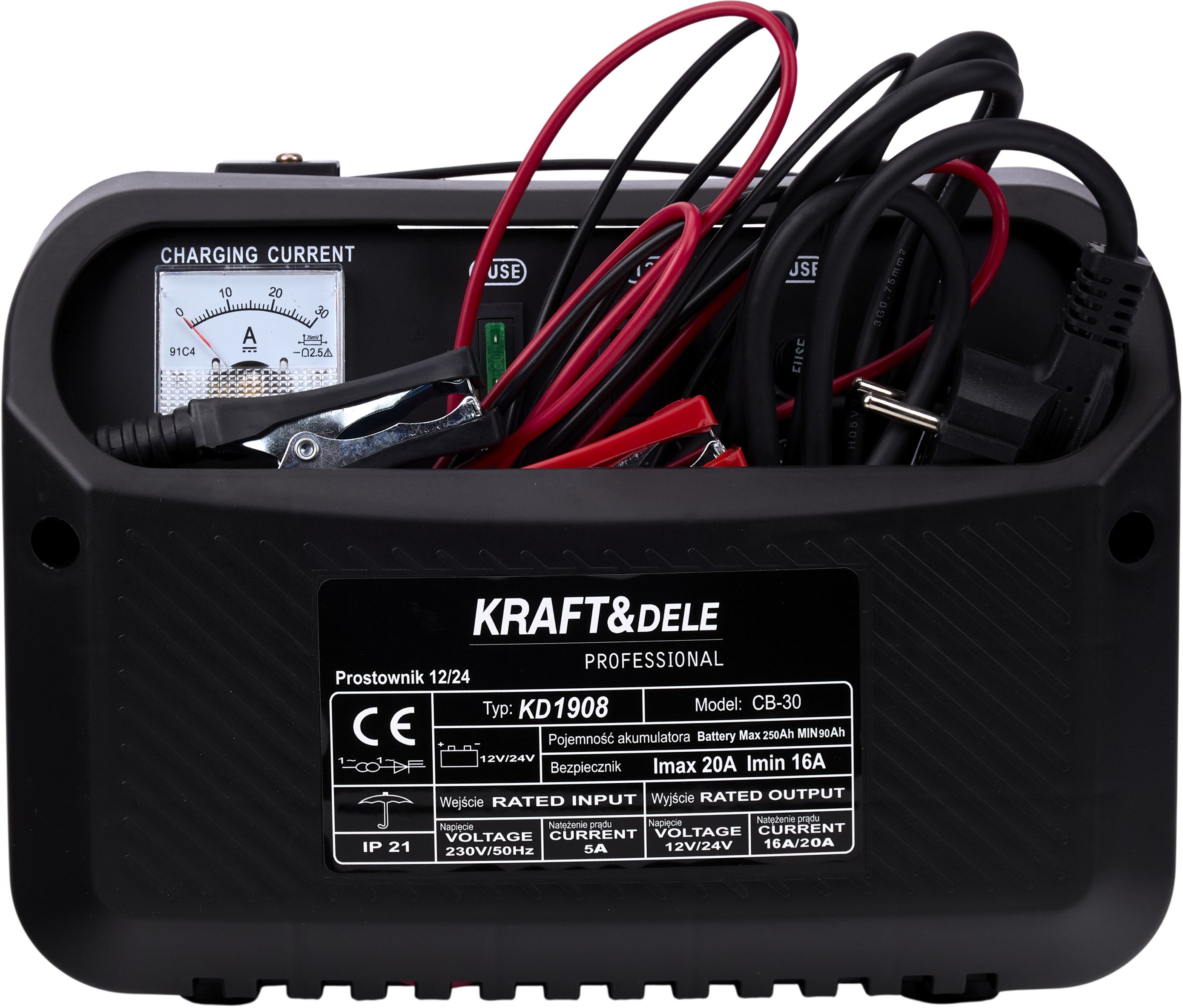 Nabíječka autobaterií 12/24V 30A KD1908