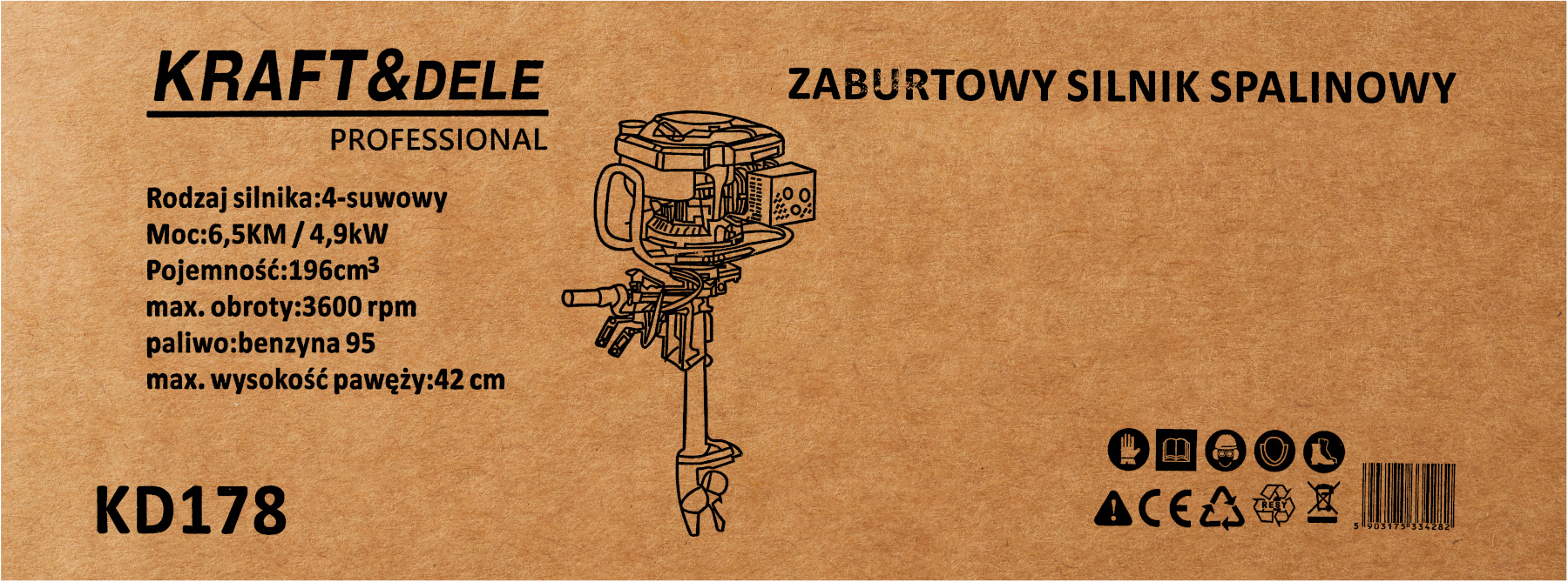 Závěsný motor 4-taktní 4,9KW KD178