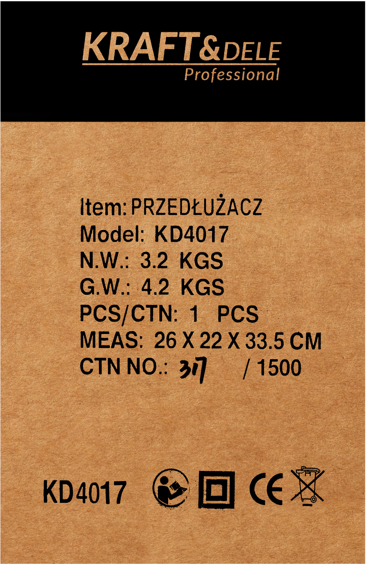 ZAHRADNÍ PRODLUŽOVACÍ BUBNOWÝ KABEL 25M KD4017