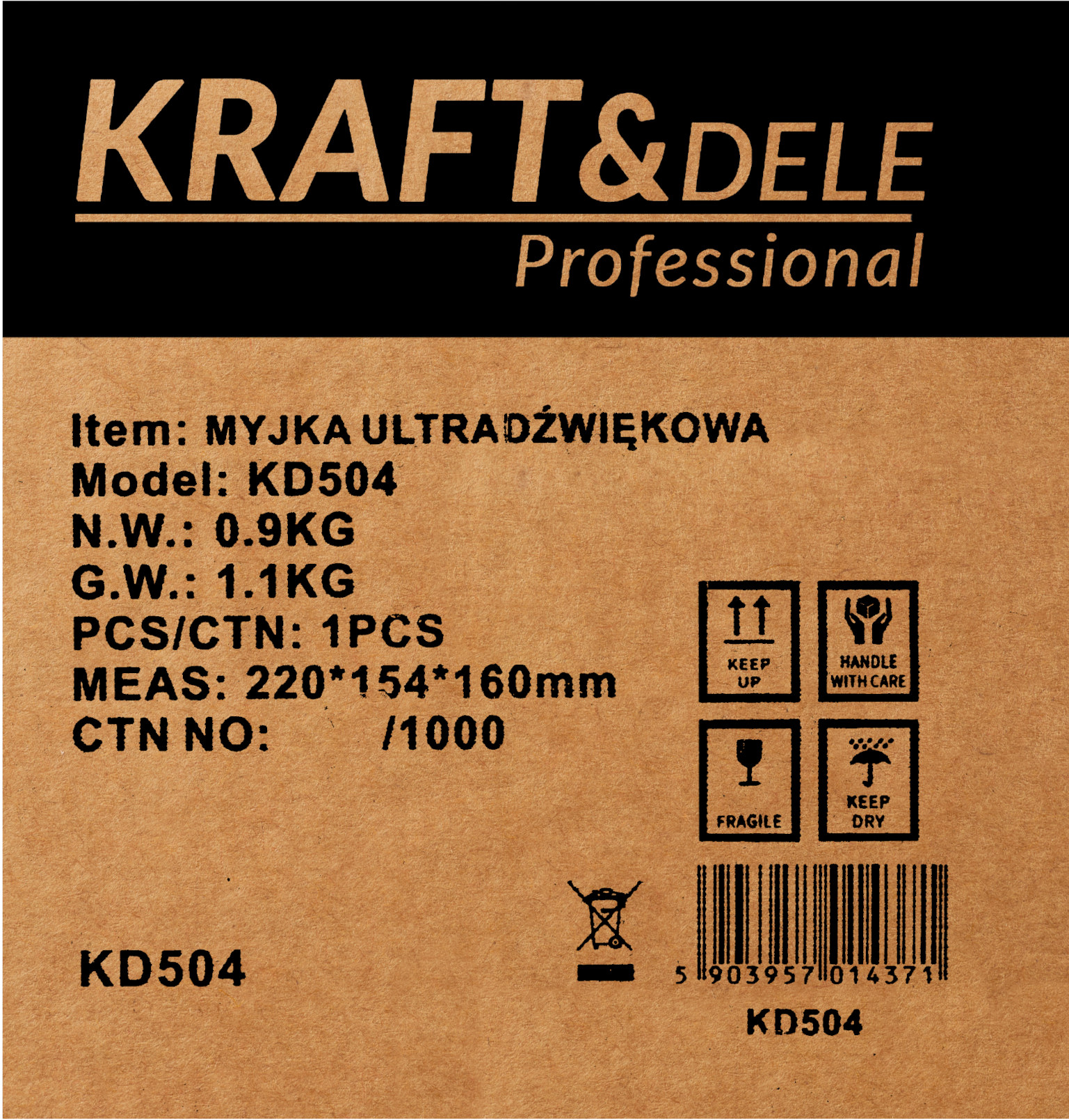 ULTRAZVUKOVÁ ČISTIČKA 0,8L KD504