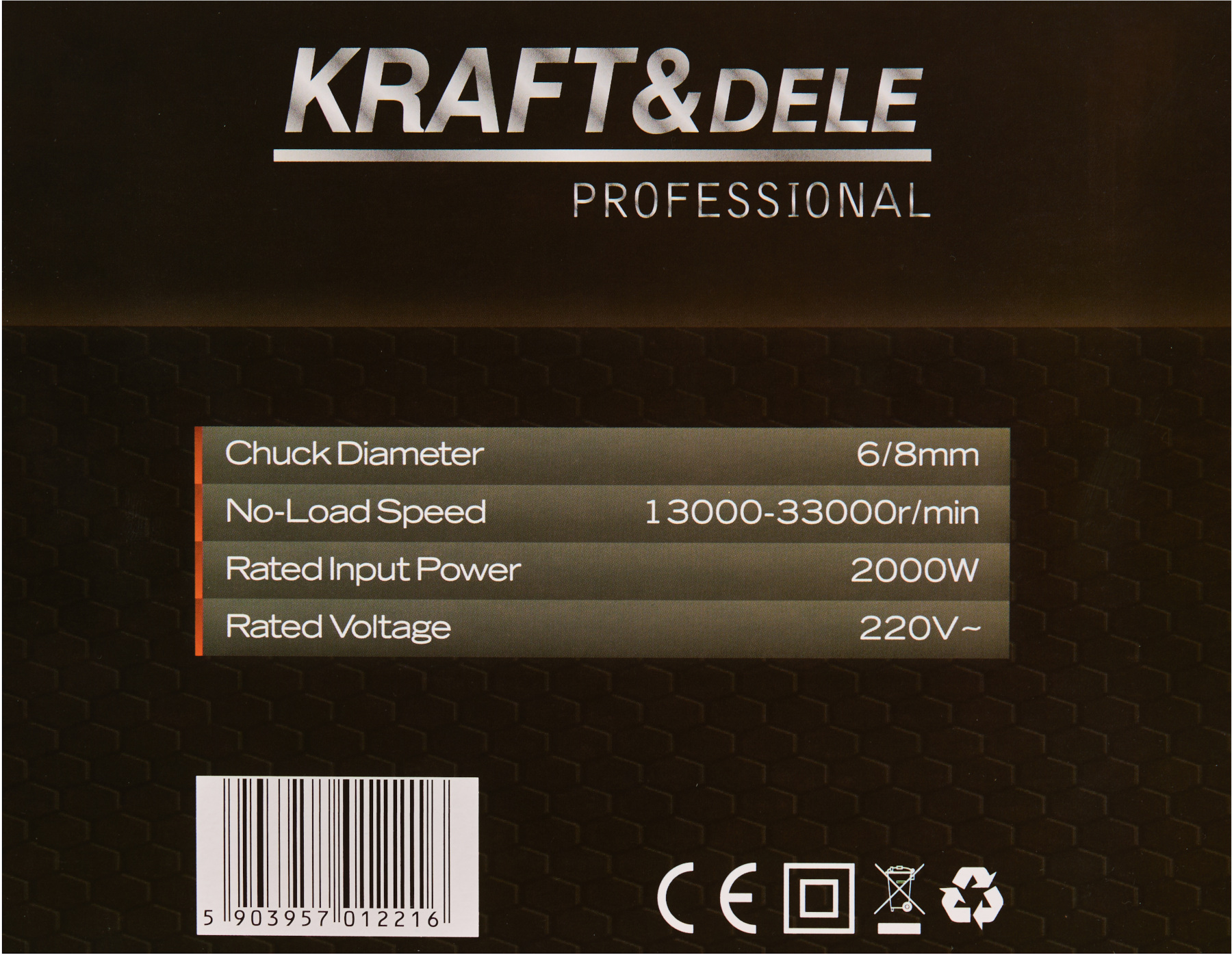 HORNÍ FRÉZKA 2000W 6/8mm KD3360