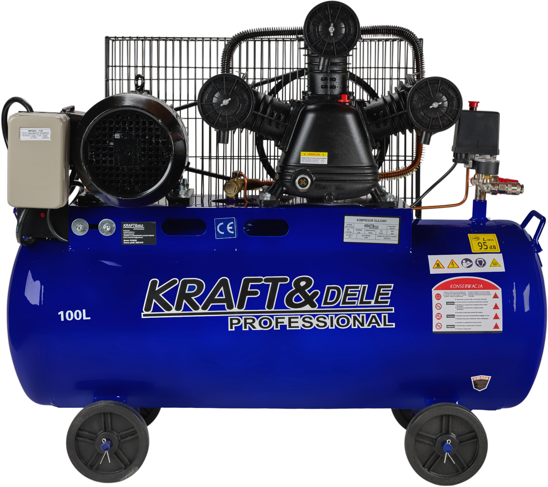 Olejový kompresor 100L 4100W 650L/min KD4056