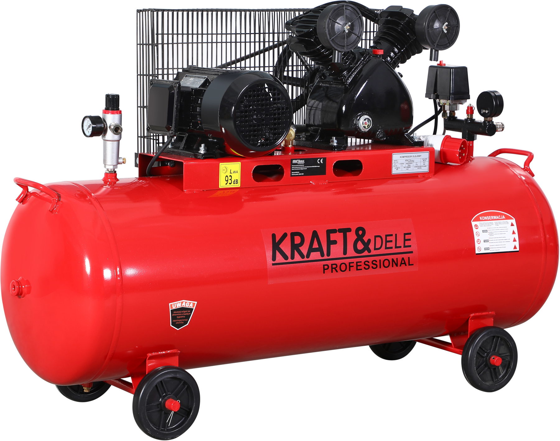 Olejový kompresor 200L 2 písty KD1473 + Separátor!