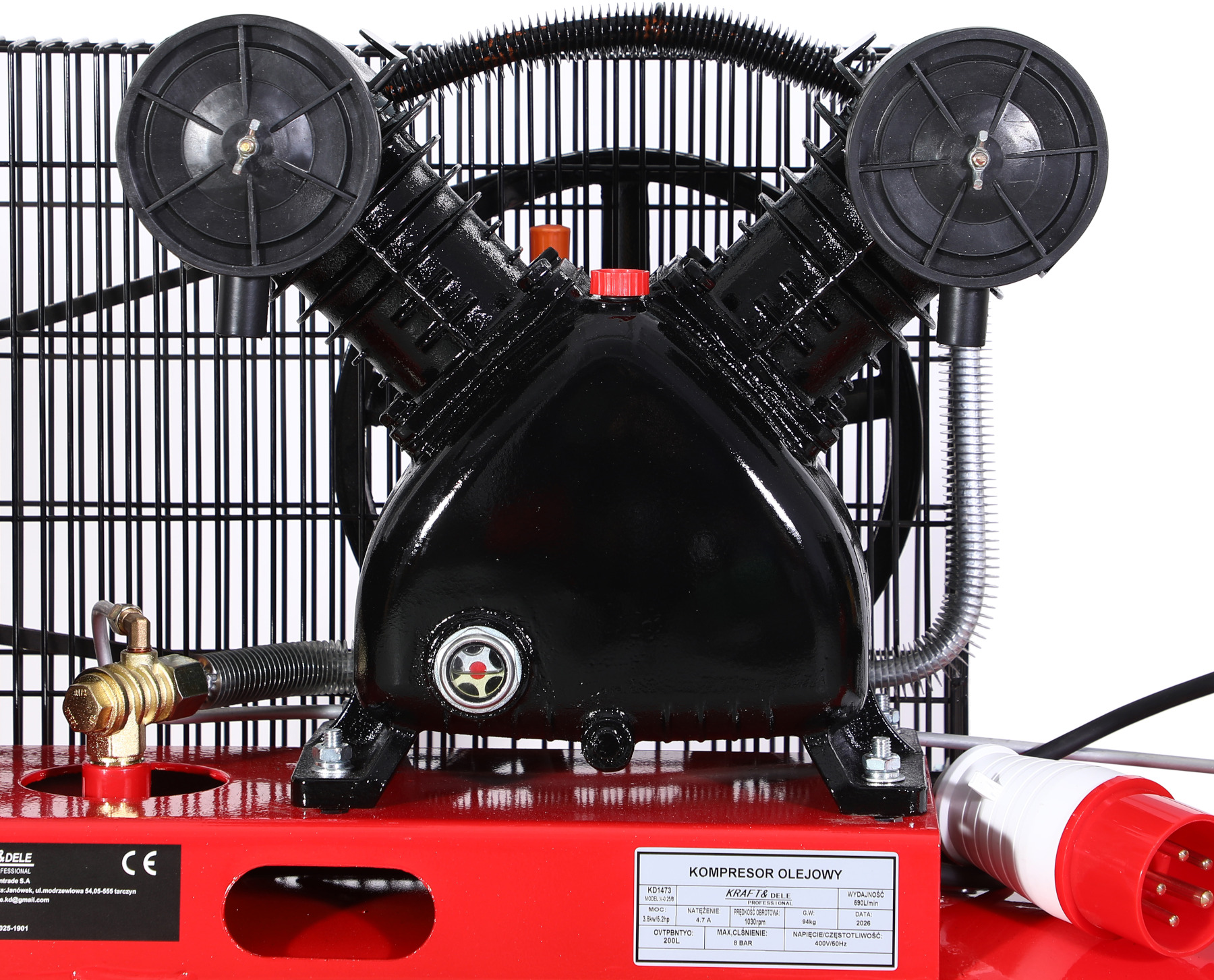 Olejový kompresor 200L 2 písty KD1473 + Separátor!