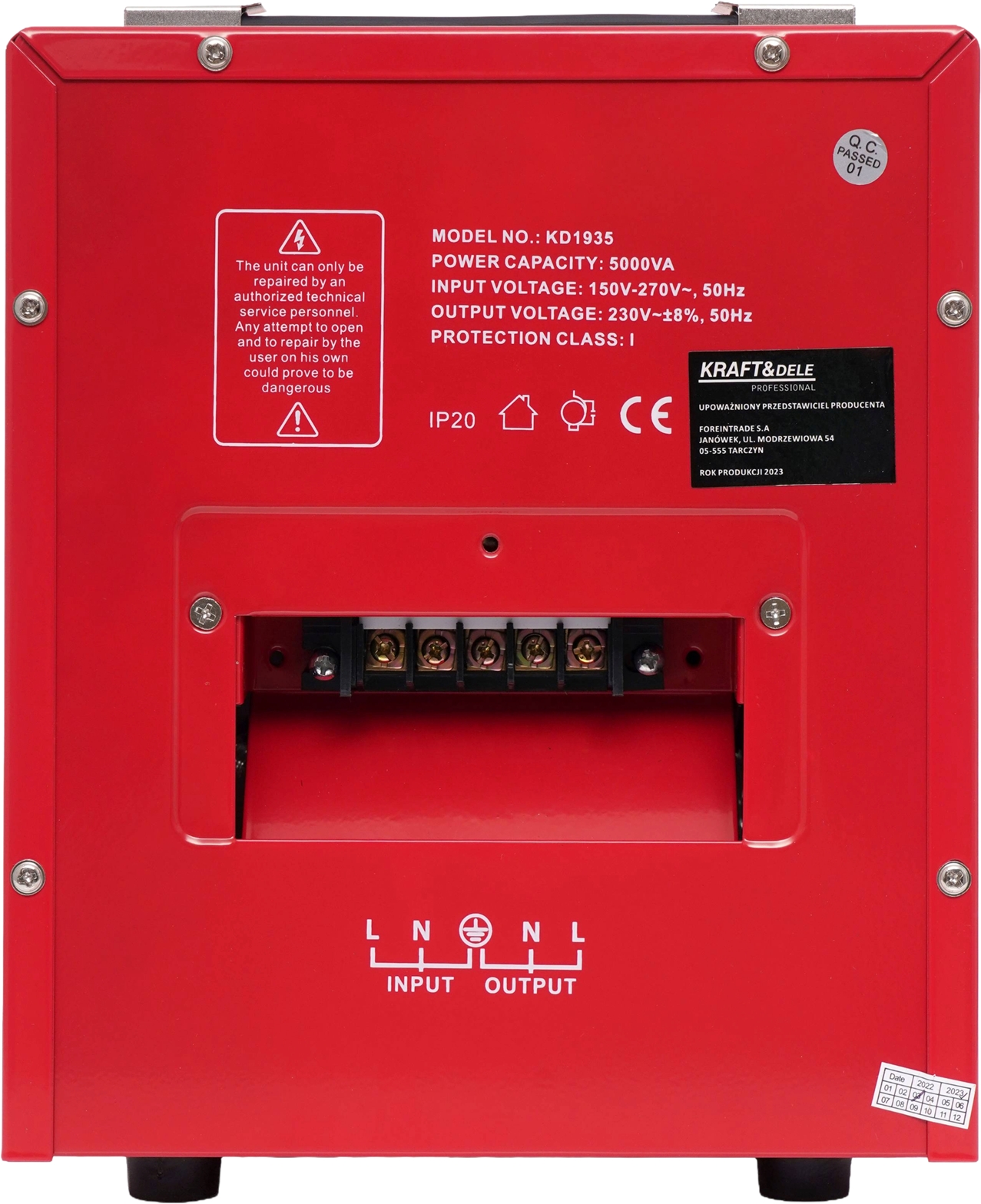 Stabilizátor napětí AVR 5000VA 230V KD1935