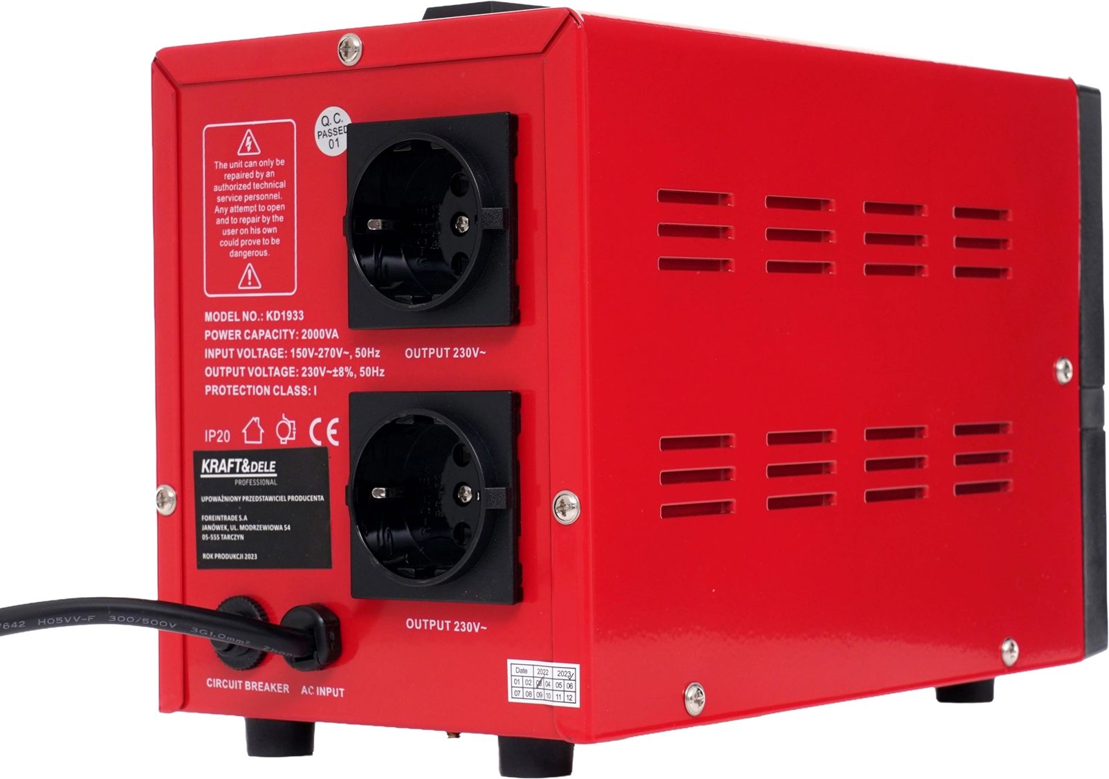 Stabilizátor napětí AVR 2000VA 230V KD1933