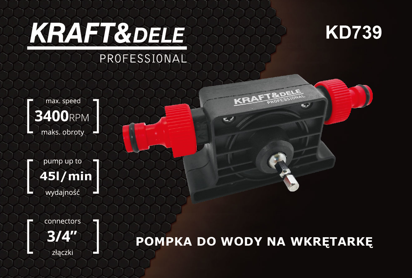 Vodní čerpadlo na vrtačku 45 l/min / 3/4" KD739