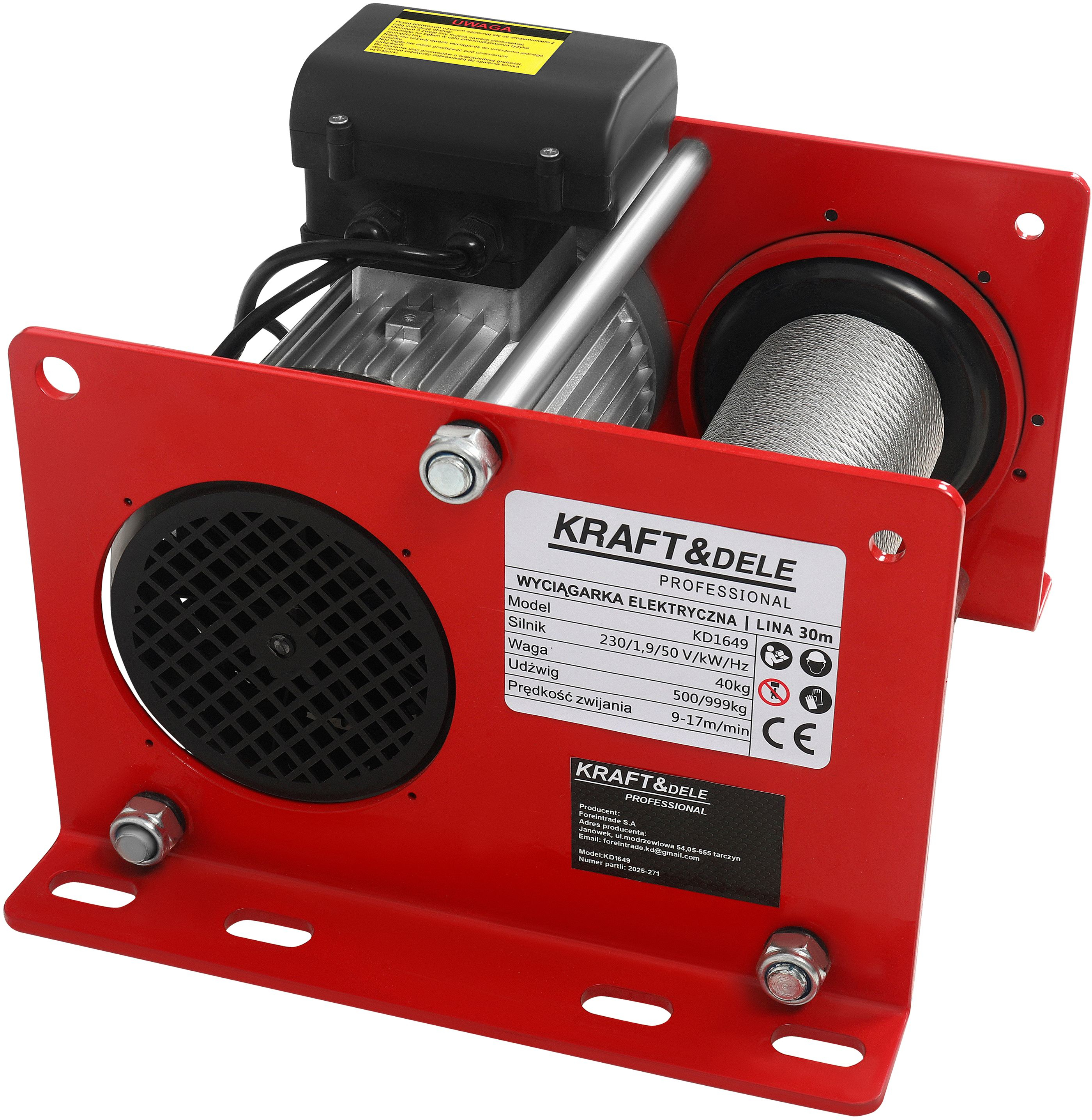 ELEKTRICKÝ STAVEBNÍ NAVIJÁK 30M 500/999KG KD1649