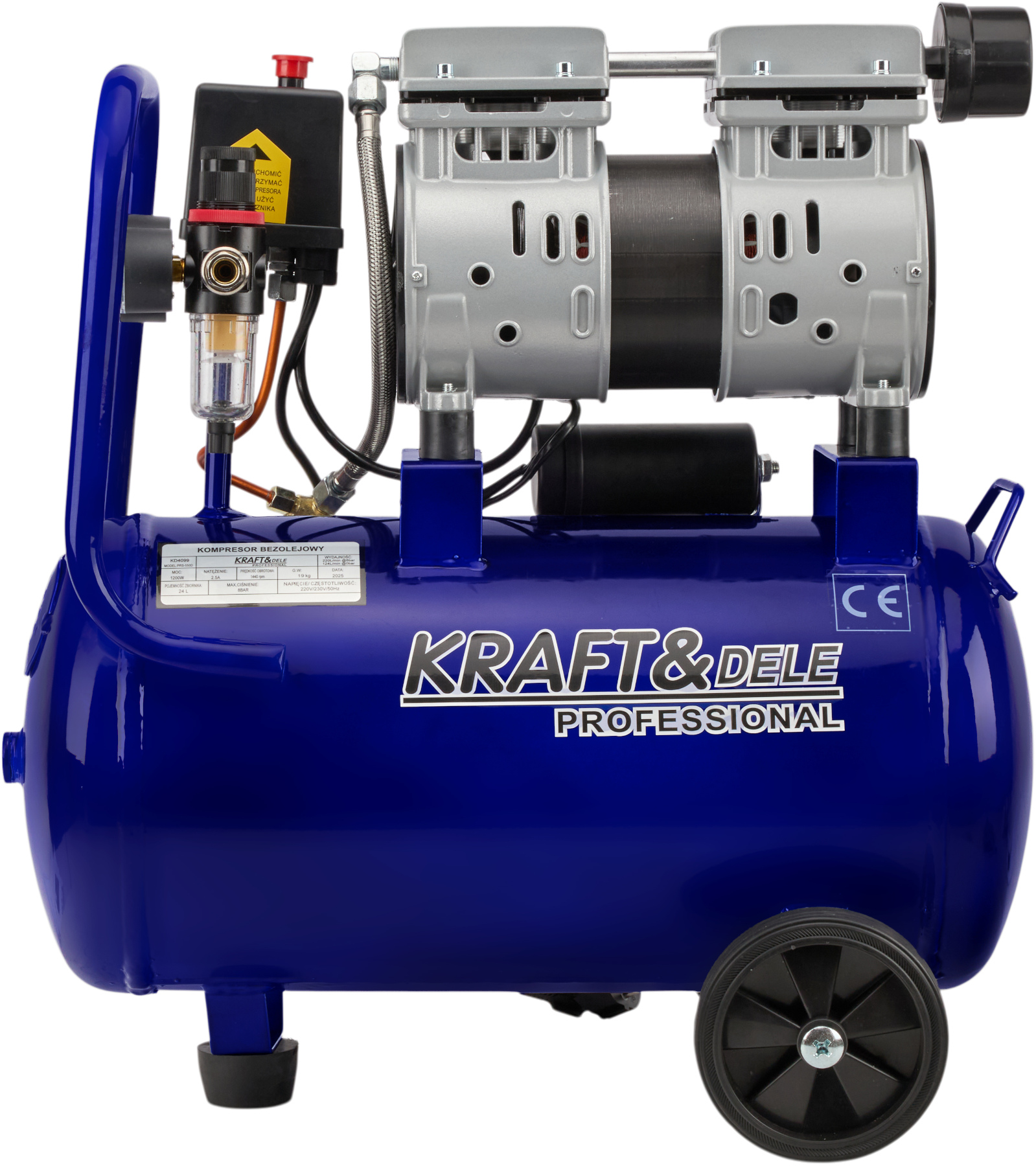 Bezolejový kompresor 24L 1200W 220L/min KD4099