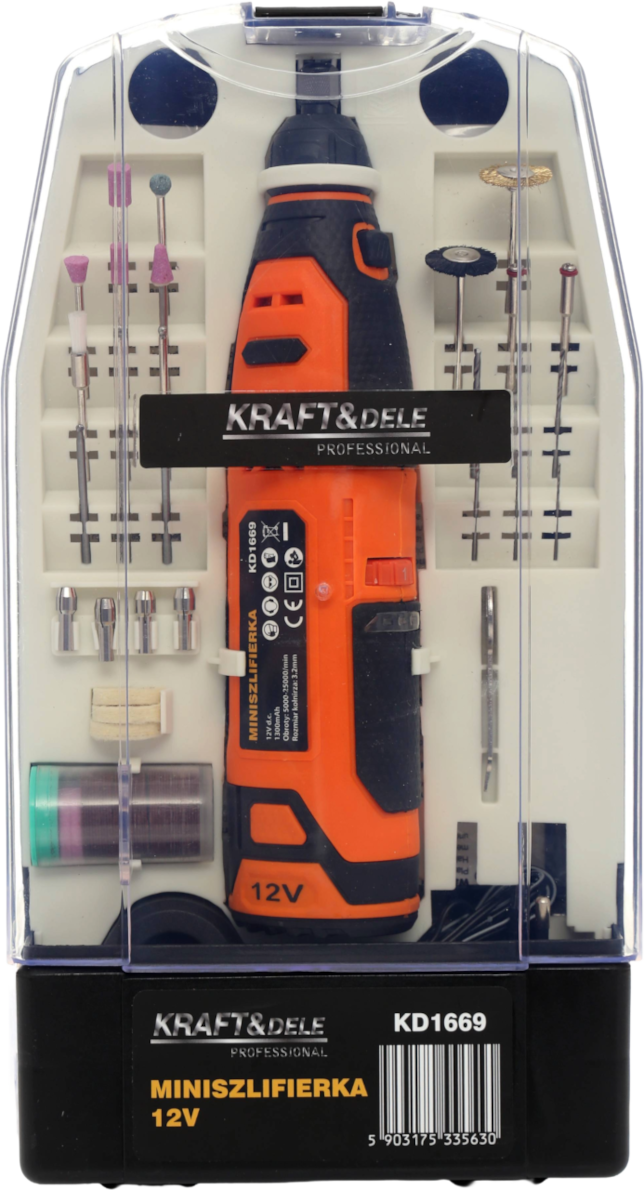 MINI BRUSKA 12V + PŘÍSLUŠENSTVÍ KD1669
