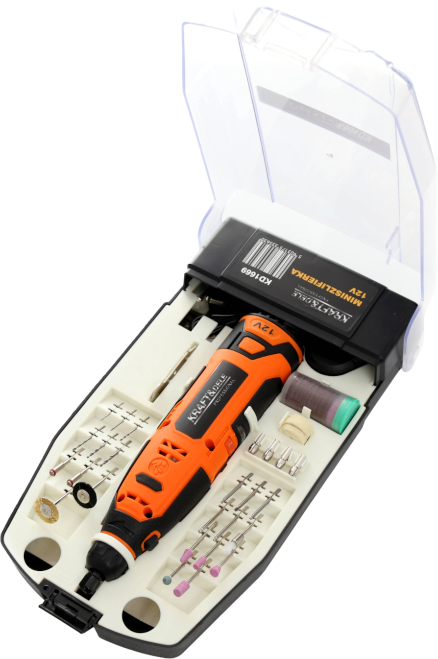 MINI BRUSKA 12V + PŘÍSLUŠENSTVÍ KD1669