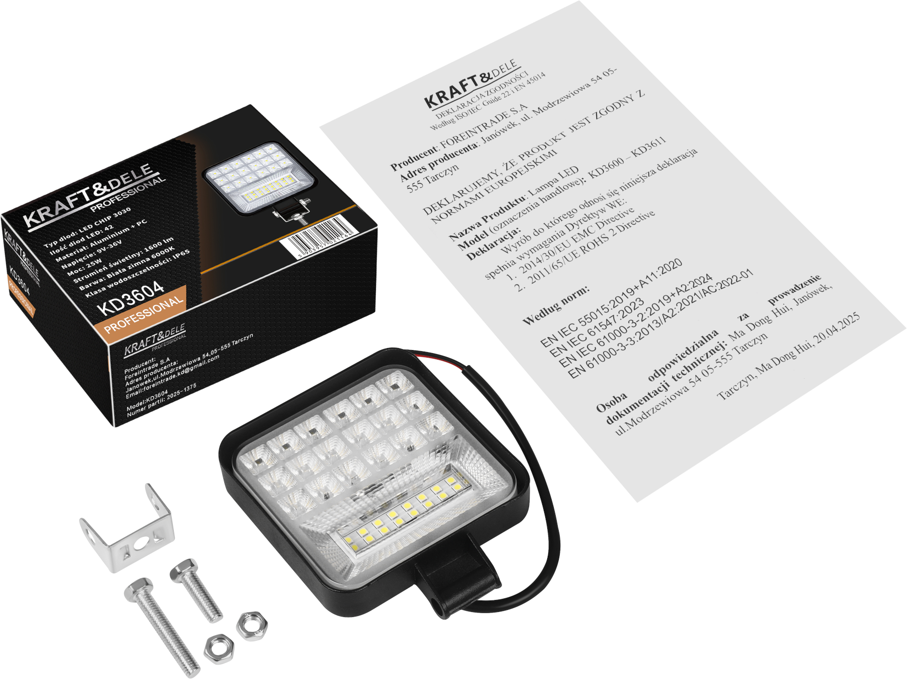 Pracovní lampa 25W 1600lm KD3604