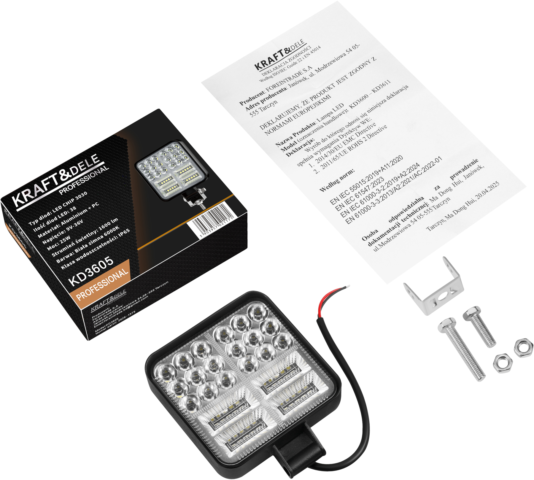 Pracovní lampa 25W 1600lm KD3605
