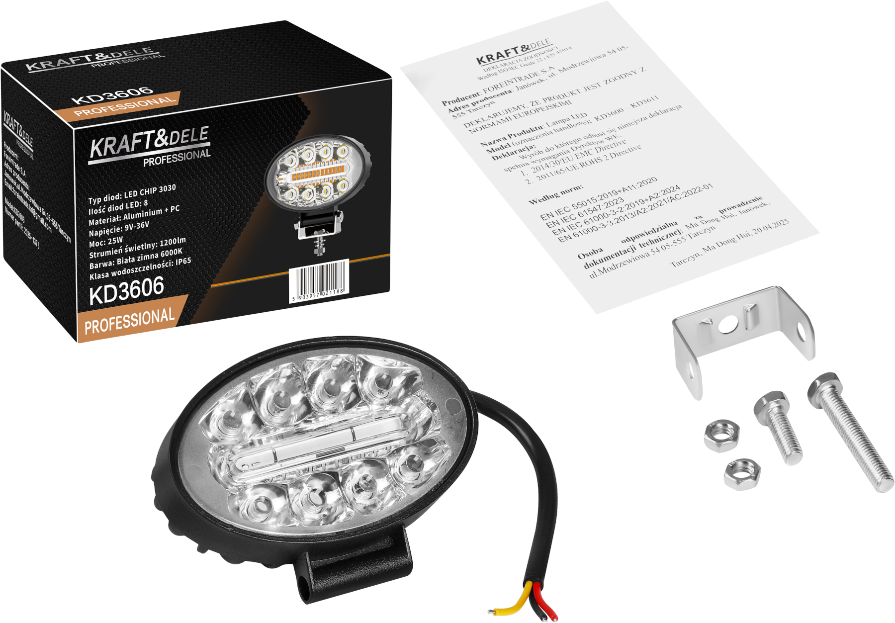 Pracovní lampa 25W 1200lm KD3606