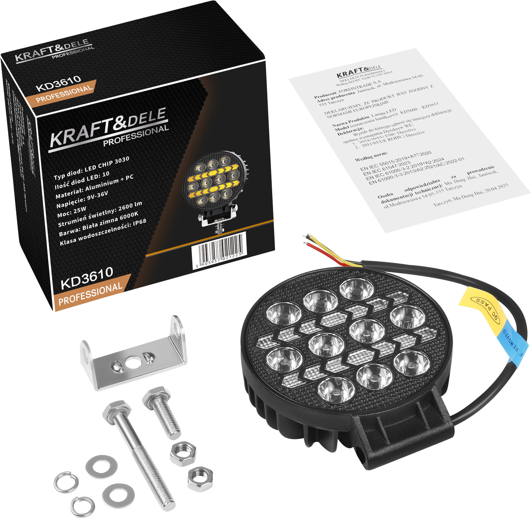 Pracovní lampa 25W 2600lm KD3610