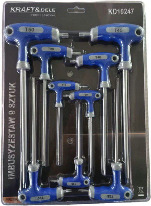 Sada 9 klíčů torx KD10247