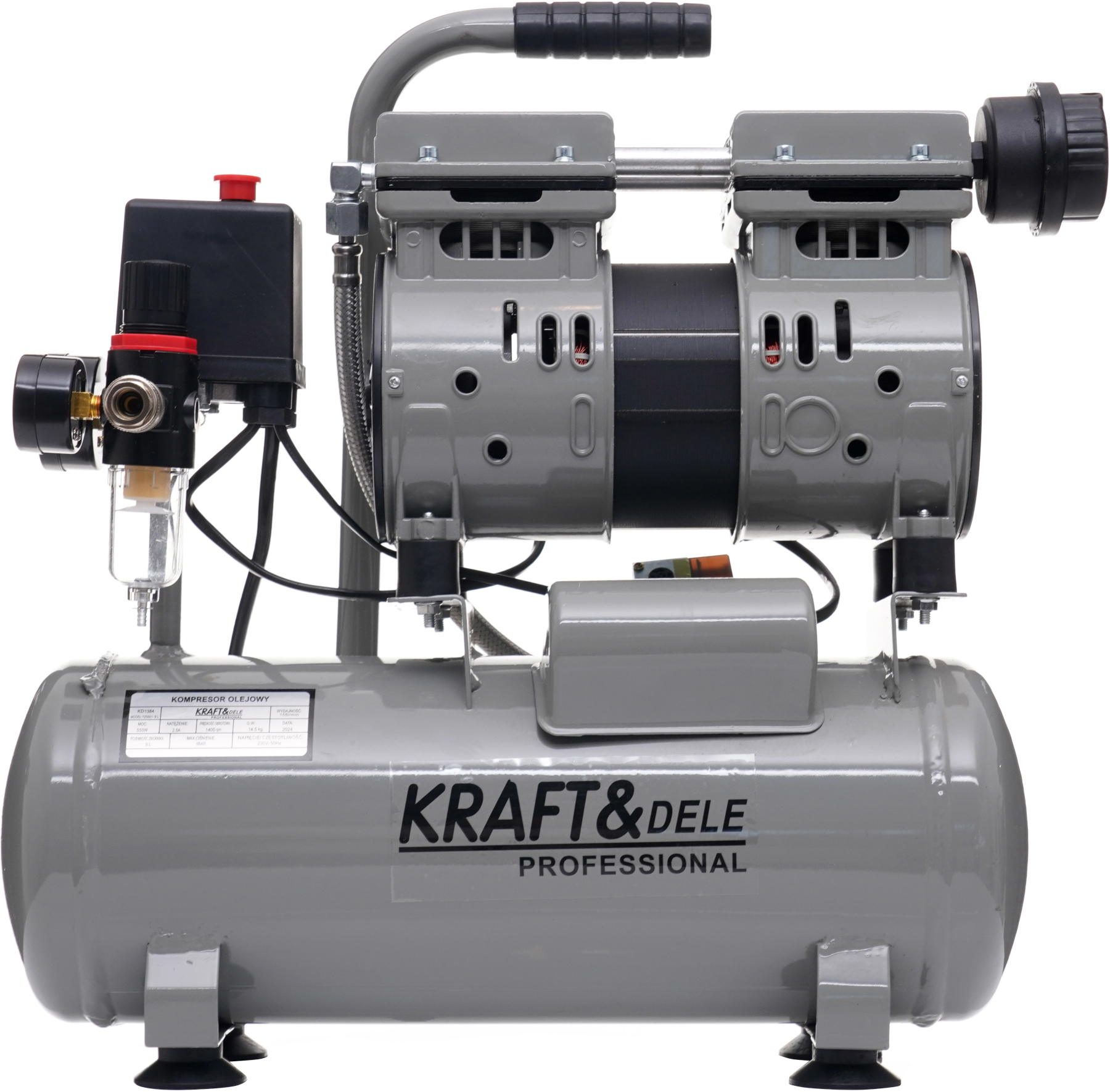 Bezoljový kompresor 9L 550W KD1384