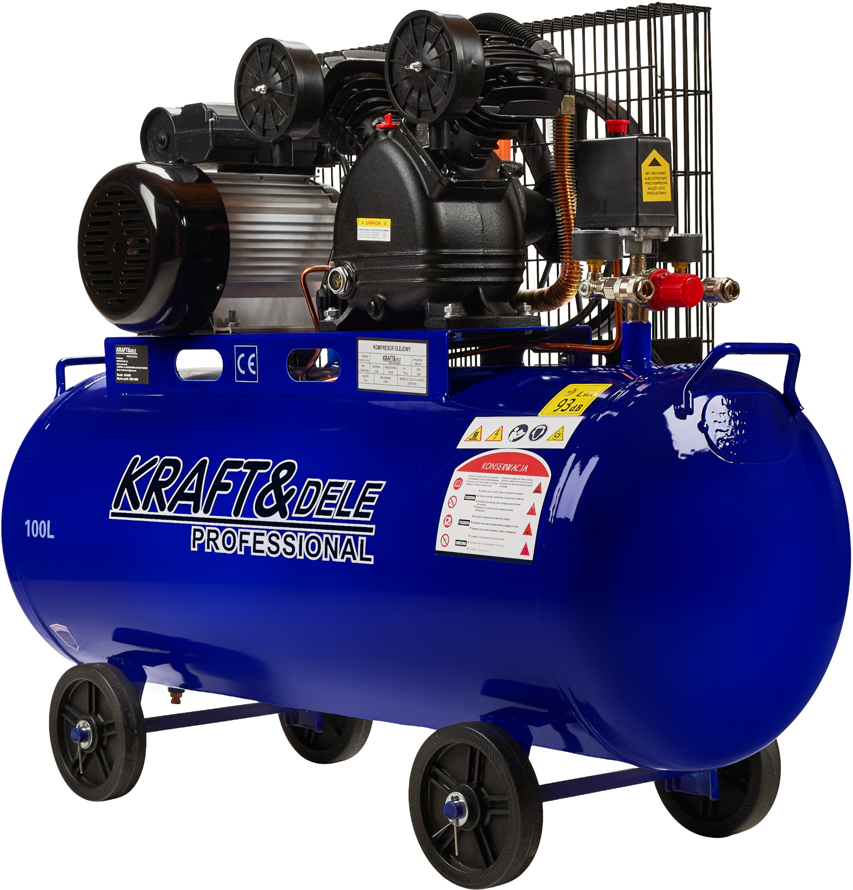 Olejový kompresor 100L 2 PÍSTY 230V KD4054