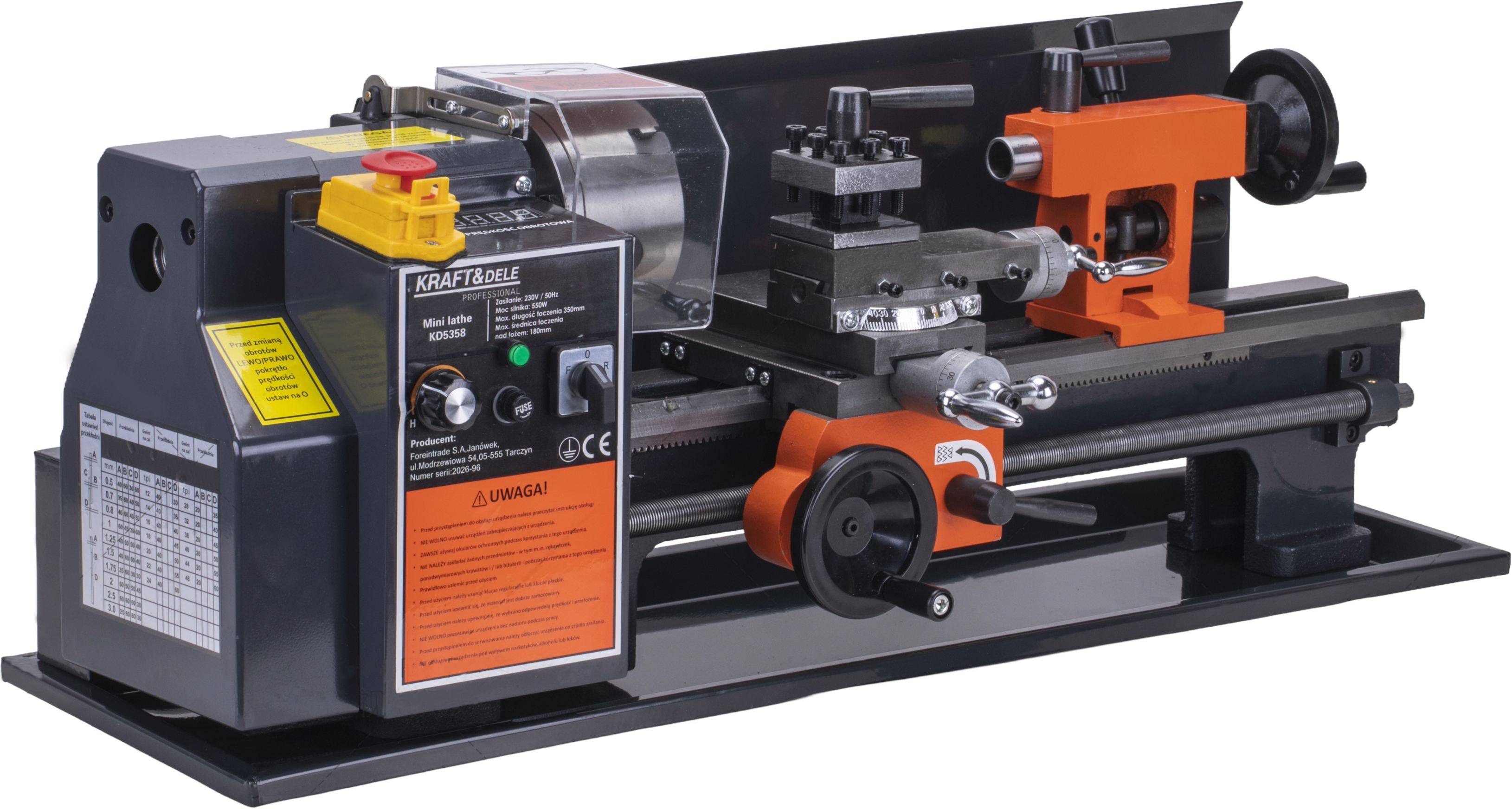 Mini stolní soustruh 550W 2500rpm KD5358