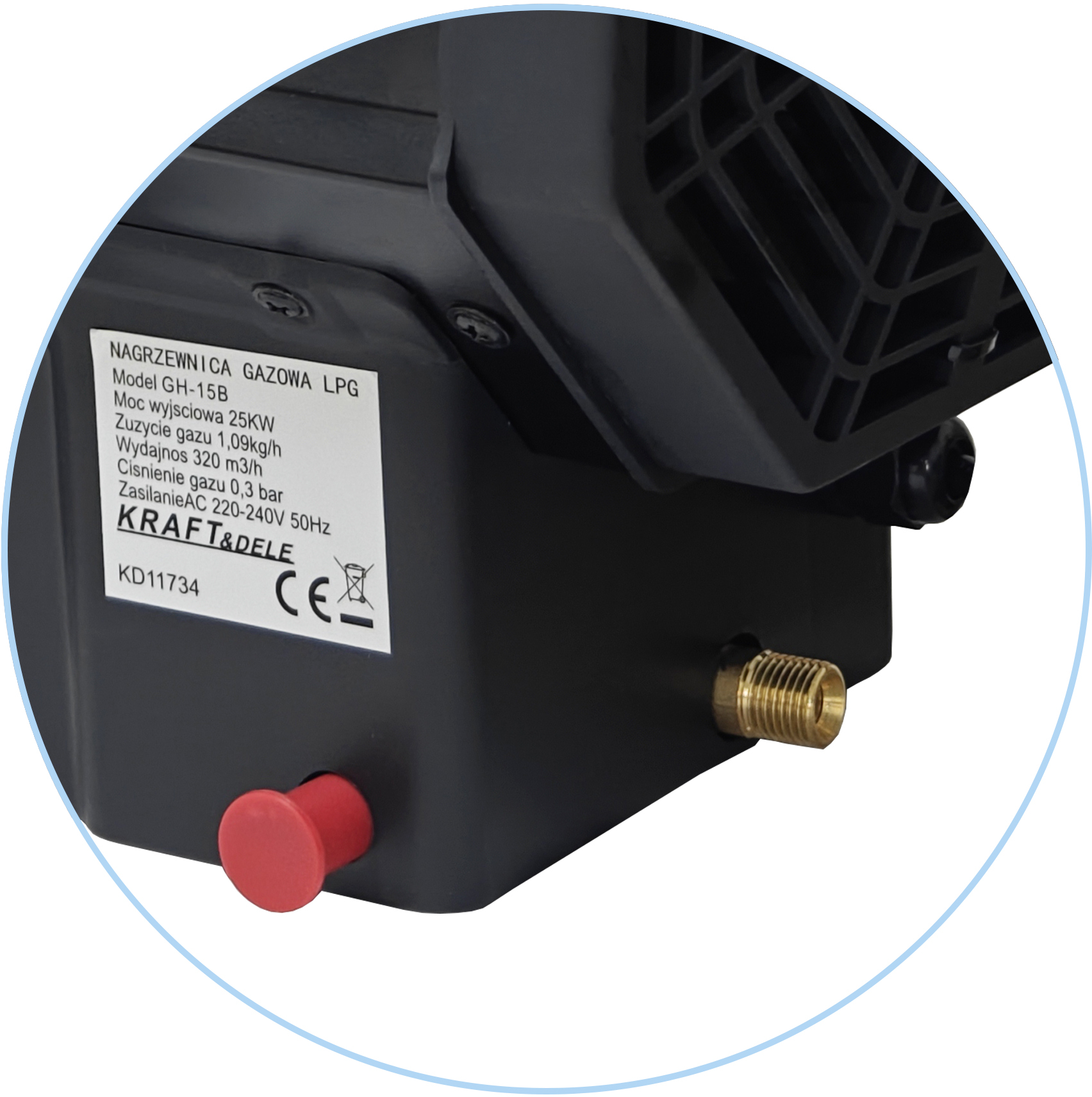Plynový ohřívač 25kW + redukce KD11734