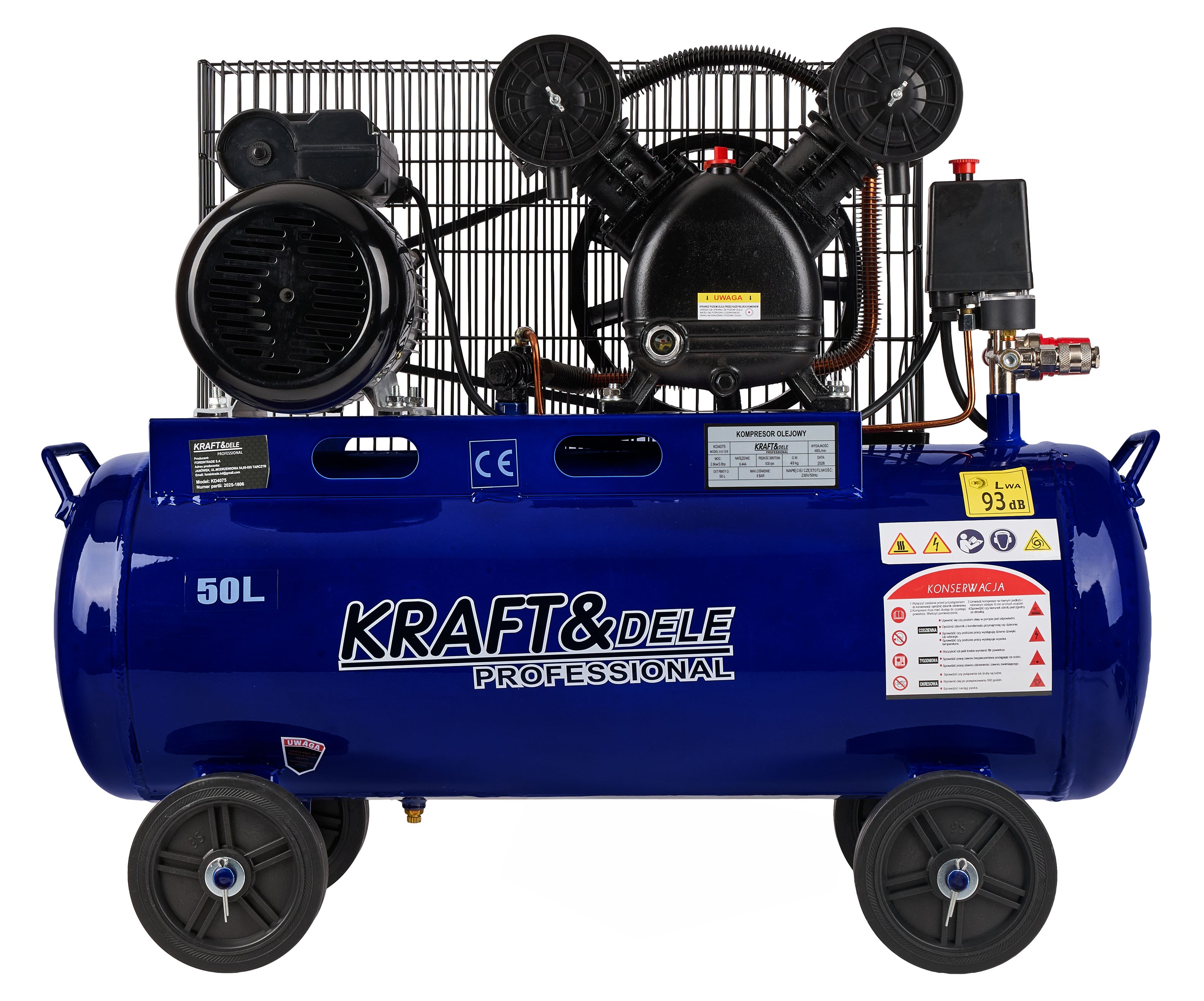 Olejový kompresor 50L 480L/min 2.8kW KD4075