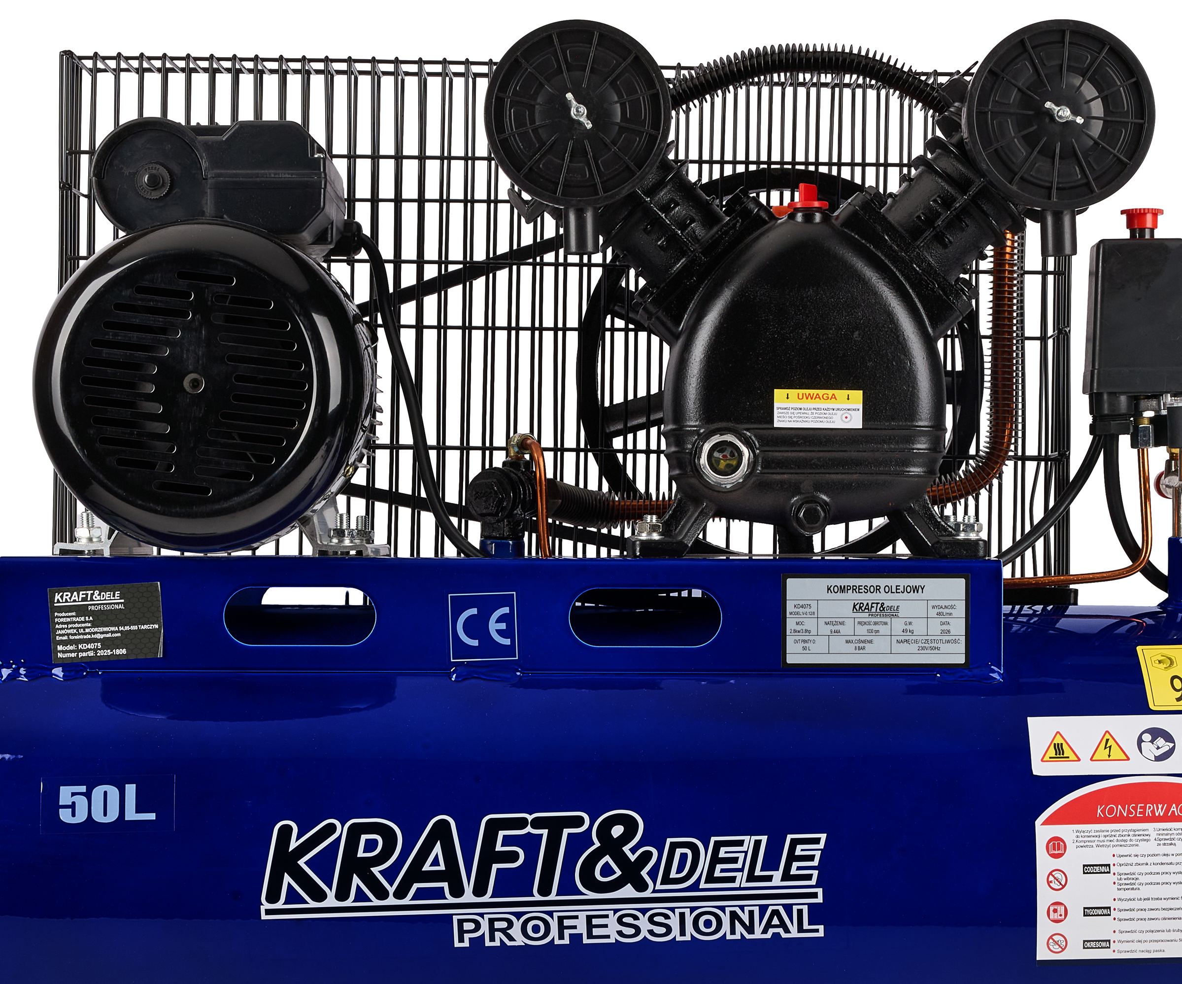 Olejový kompresor 50L 480L/min 2.8kW KD4075