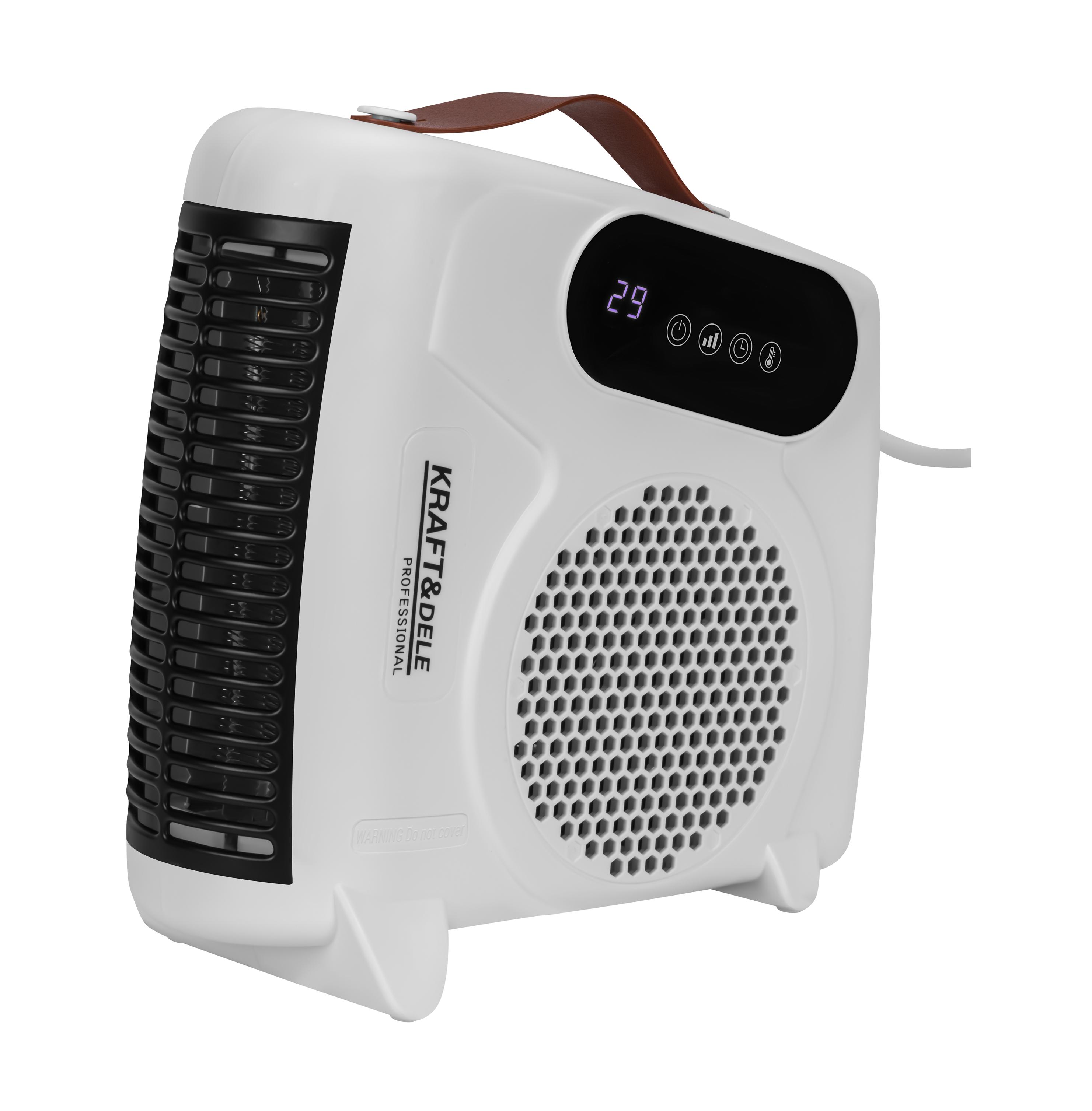 Teplovzdušný ventilátor, elektrický ohřívač 2000W + dálkové ovládání KD6519