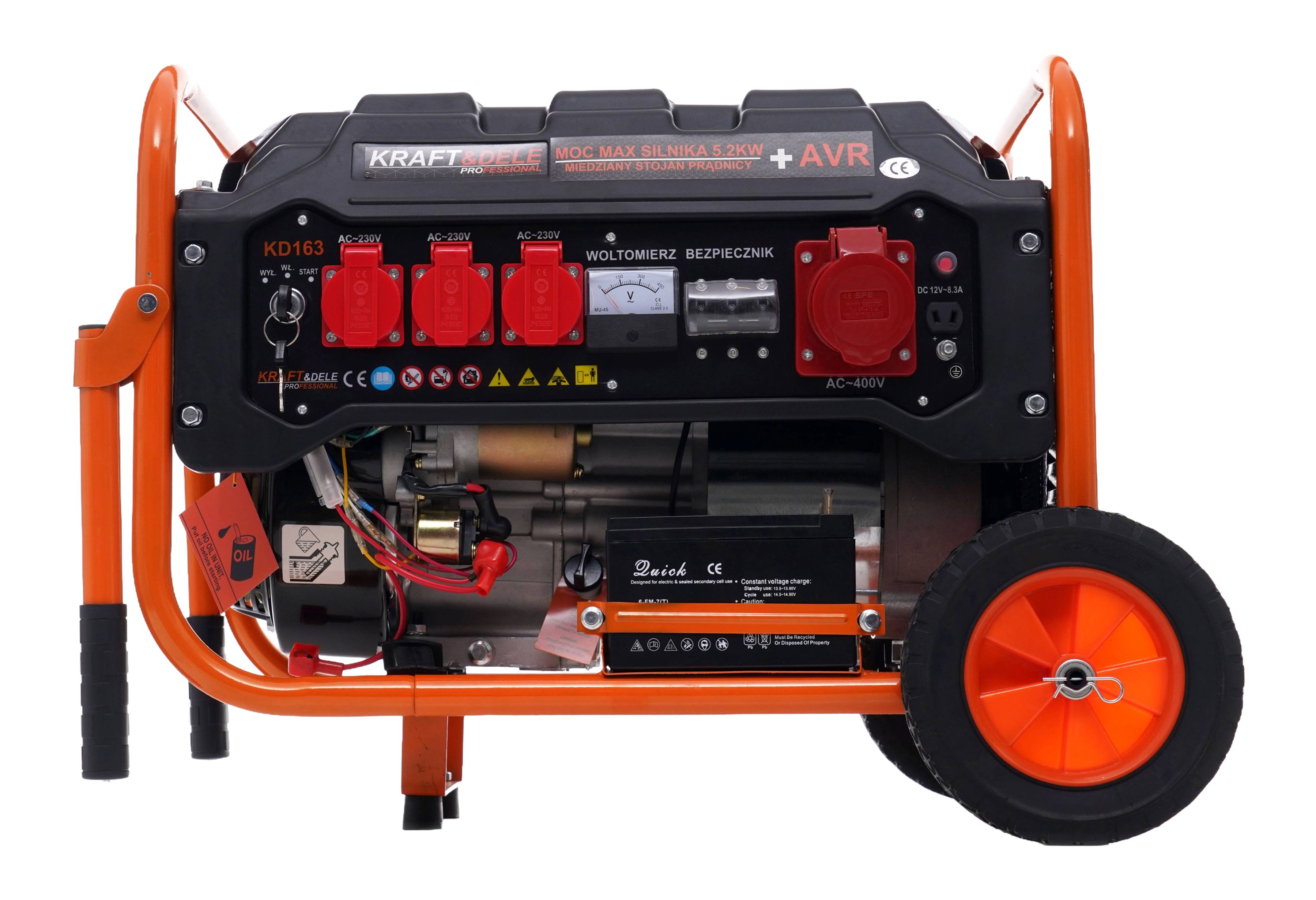 Generátor proudu 3500W 12/230V/380V KD163
