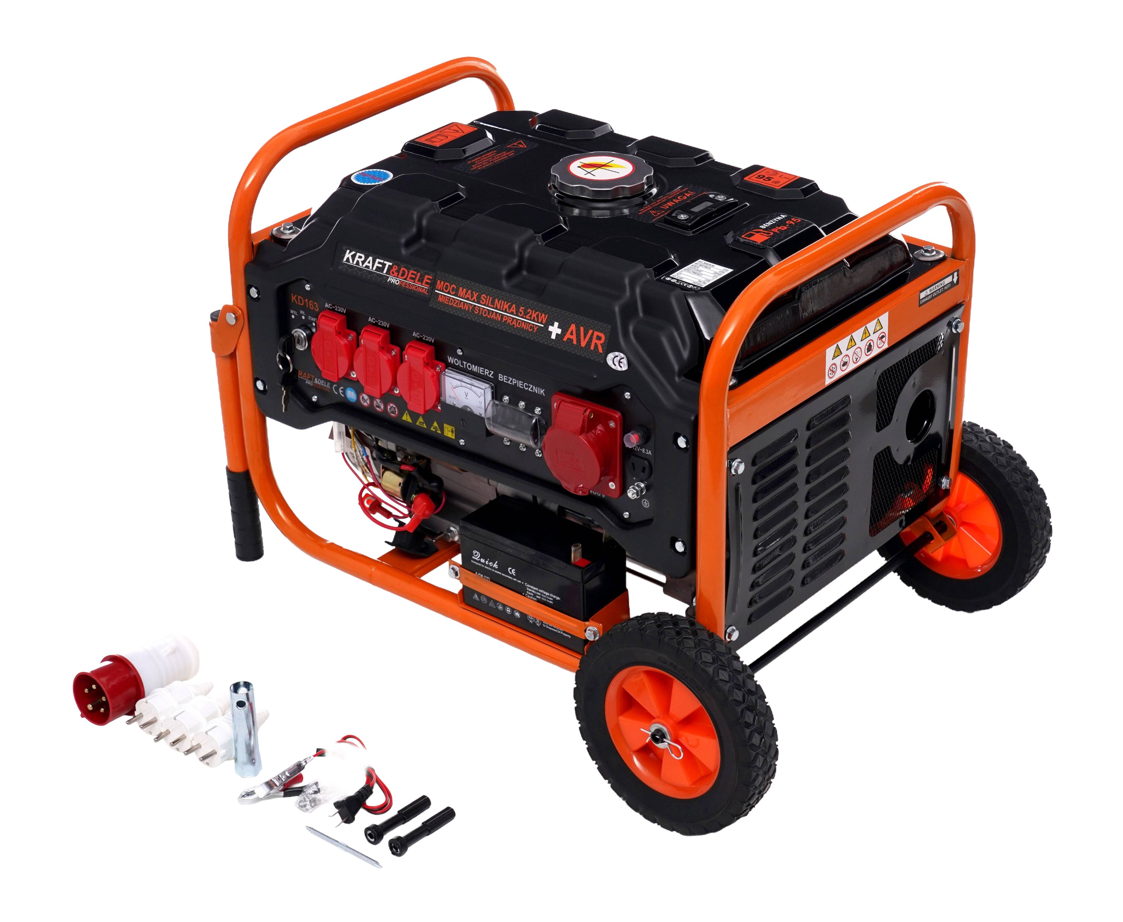 Generátor proudu 3500W 12/230V/380V KD163